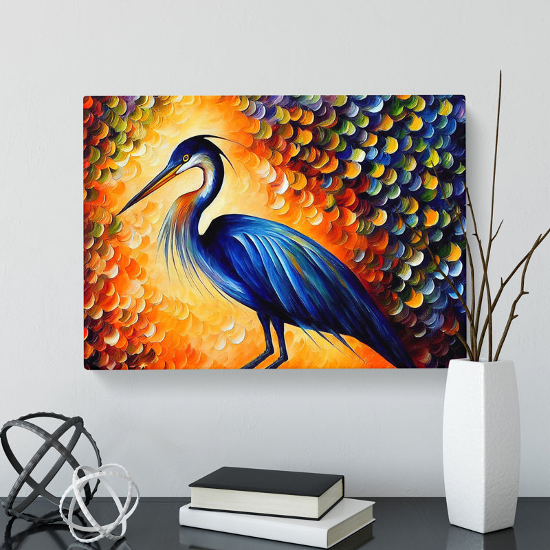 Heron Bird Abstract Vol.4 - Wrapped Canvas, 35cm H x 50cm W x 3cm D