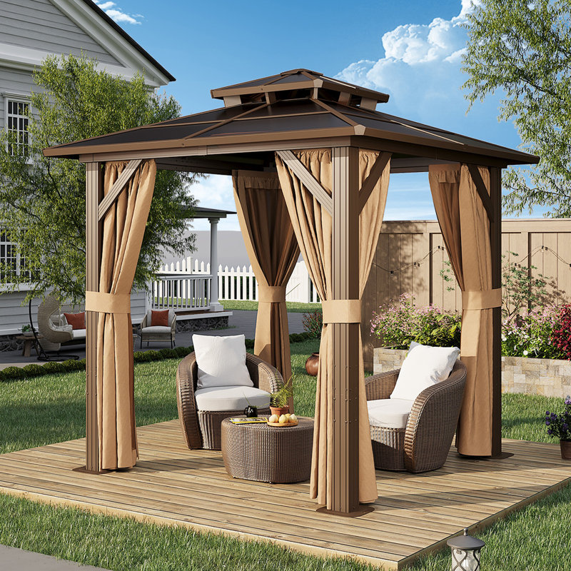 Aluminum Patio Hardtop Gazebo, 8 Ft. W x 8 Ft. D