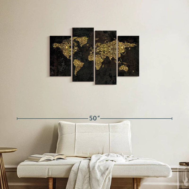 Carte du monde Aliaz Glitzy Gold