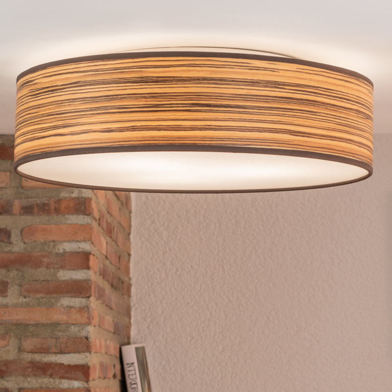 Ocho Solid Wood Flush Mount, Zebrano