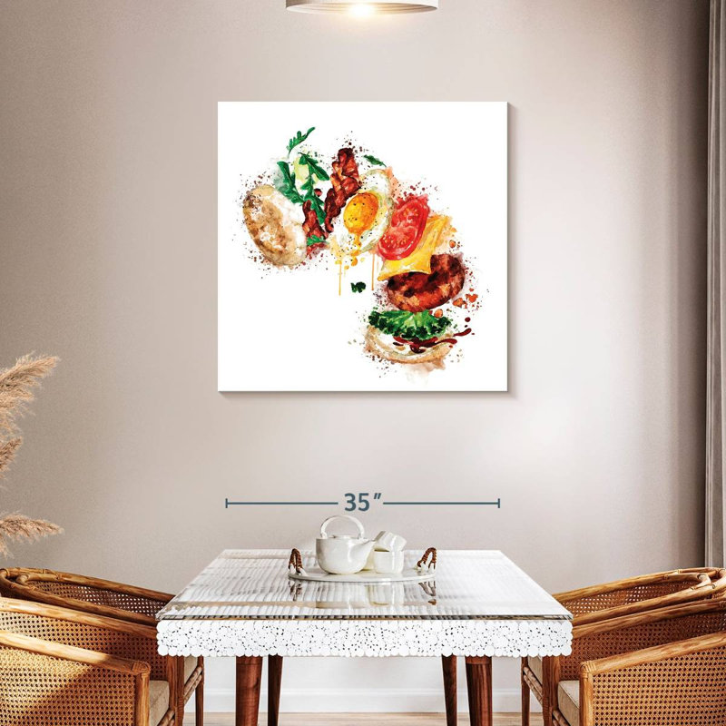 Yarlin Breakfast Burger Splatter, 36" H x 36" W
