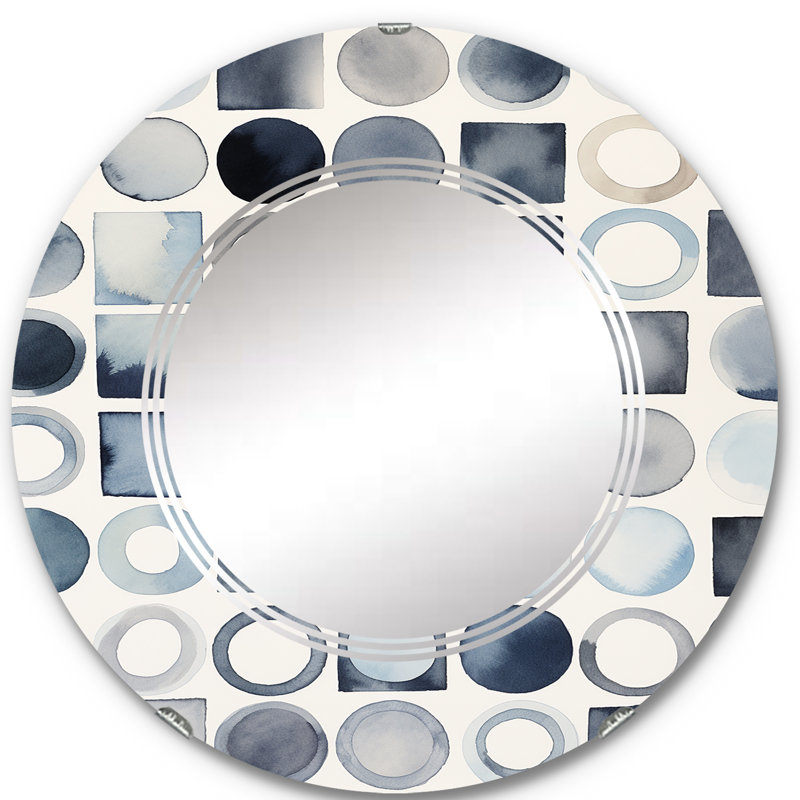 Liliosa - Miroir mural moderne rond, 24 po x 24 po