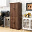 Armoire de cuisine avec 2 tiroirs, 6 tablettes de porte, 3 tablettes réglables et 3 tablettes coulissantes-1637657010