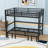 Metal Bunk Bed with Full Rail Top, Pull-Out Lower Bunk, and U-Shaped Sofa Design-45142198