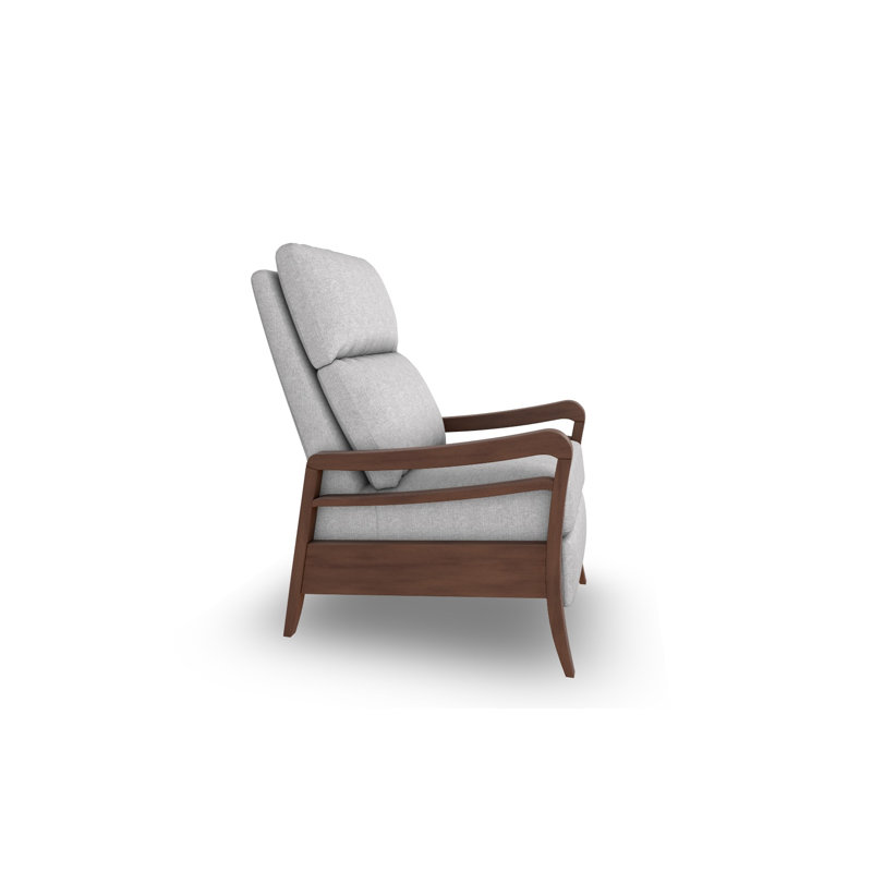 Modern High Leg Recliner, Dark Walnut, Pine