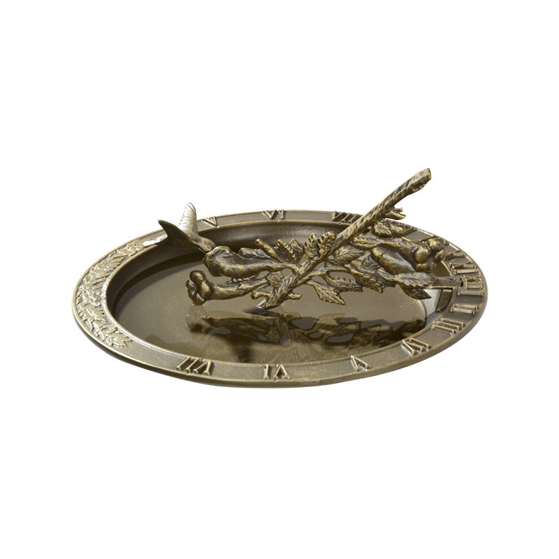 Bain d'oiseau avec cadran solaire colibri, Bronze français