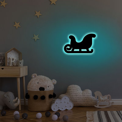 Elegant Blue Decorative LED Lighting, 14.9 x 9.1 inches | Black MDF Board Base (0.1 inches Thick), 60 LEDs/m, 12V 1A DC Output, 300 Lumen at 3000K, Built-in Wall Hanging System, Perfect for Home Decor & Ambiance