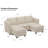 Vevey Small Corduroy U-Shaped Storage Modular Sofa 83.4" W x 83.5"-990692041