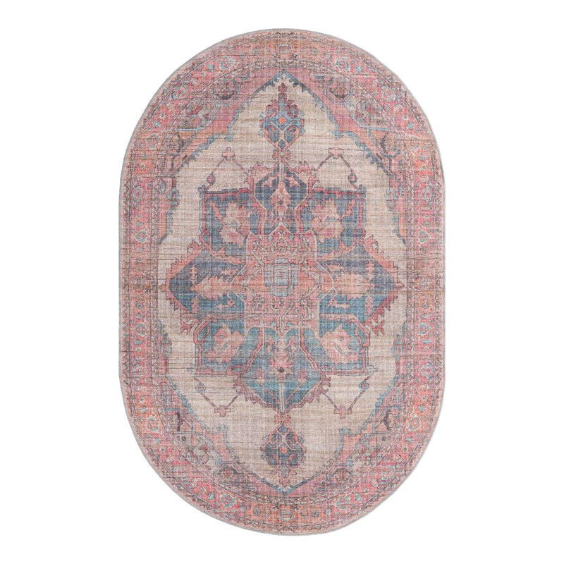 Haag Chenille Floral Indoor Rug, Oval 5'3" x 8'