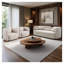 Canapé 3 places moderne en bouclette avec accoudoirs carrés, canapé rembourré beige pâle pour salon