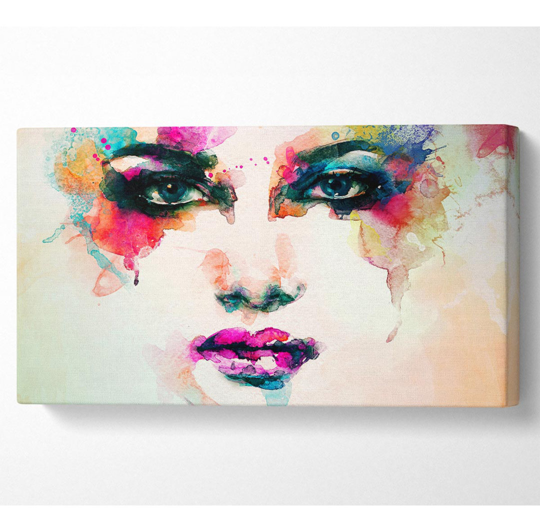 Rainbow Face Wide Canvas Druck