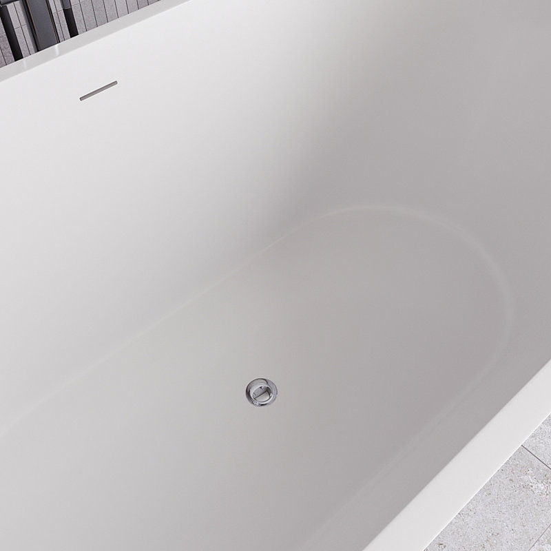 54" Streamline Soaking Freestanding Tub With Internal Drain, Polished Chrome