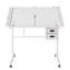 Bureau de dessin réglable avec 2 tiroirs en tissu et 4 roulettes (blanc)-369622741