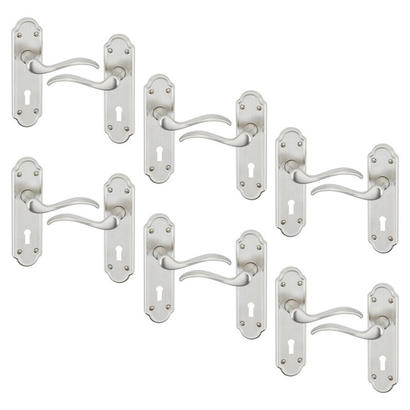 Door Handle, Satin Nickel