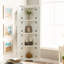 Armoire de rangement haute avec portes et 4 tablettes, armoire d'appoint-494286471