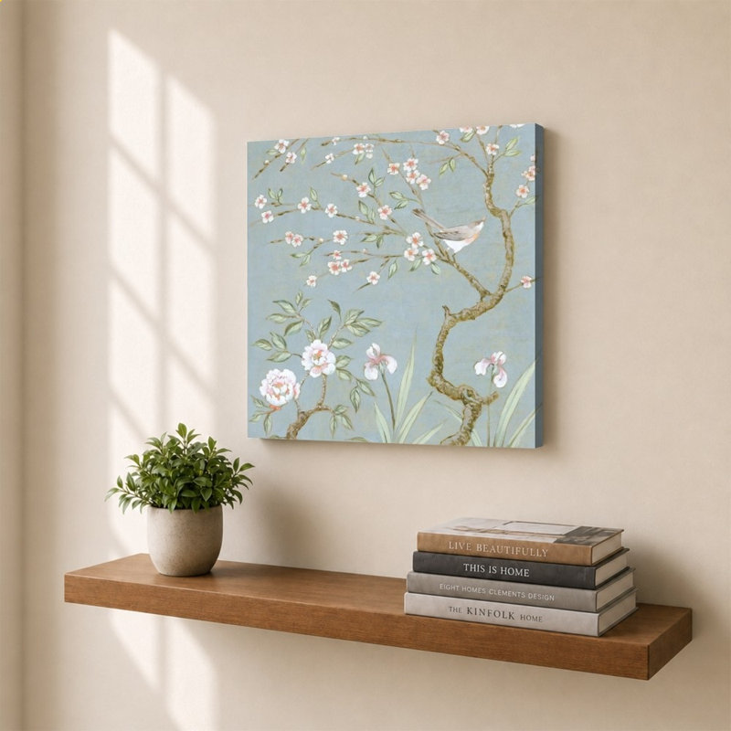 «Spring Mural I Blue» par Julia Purinton, impression sur toile, H 30 po x l 30 po
