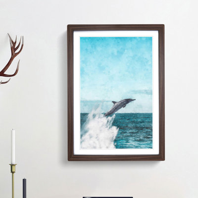 Jumping Dolphin - Single Picture Frame Painting on MDF