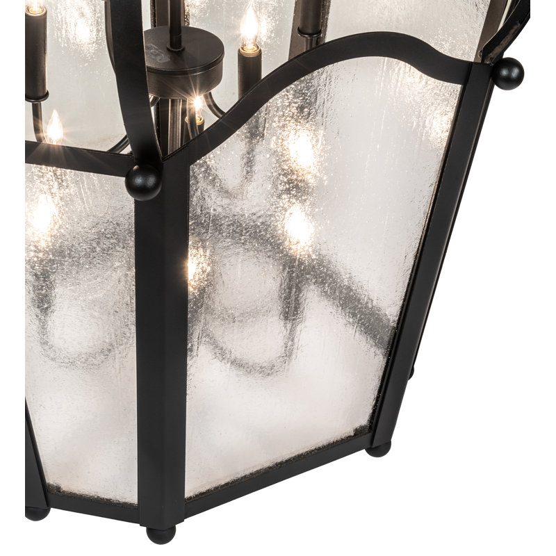 Citadel Textured Black 10-Light Indoor/Outdoor Lantern Chandelier