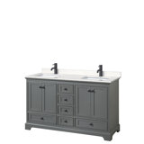 Deborah 60'' Double Bathroom Vanity with Marble Top