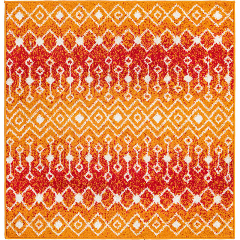 Abstract Indoor Rug, Square 4'