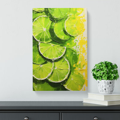 Sliced Lime Gestural - No Frame Print