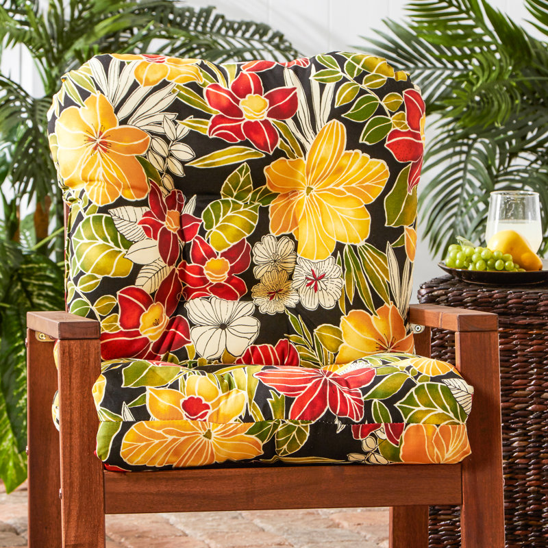 Coussin de chaise d'extérieur Lester, Noir Aloha, 1, H 21 po x l 21 po x P 21 po