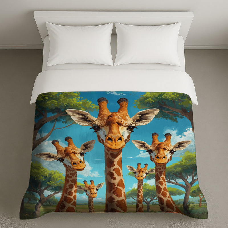 Groupe de housses de couette girafes, Grand lit