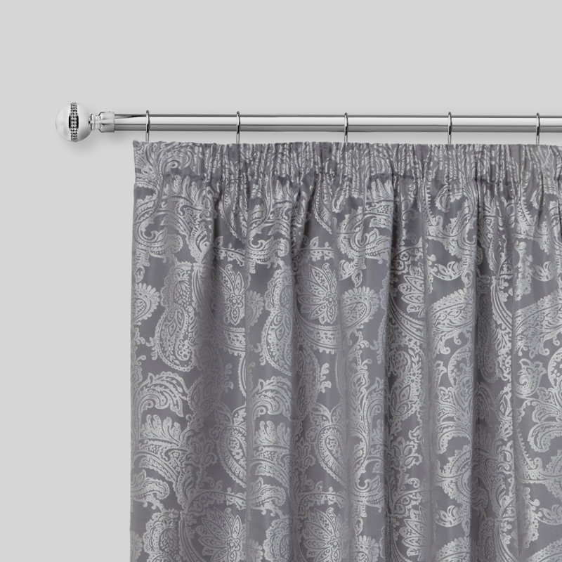 Bling Diamond Adjustable 2cm Single Curtain Pole, 1.6 - 3m, Chrome