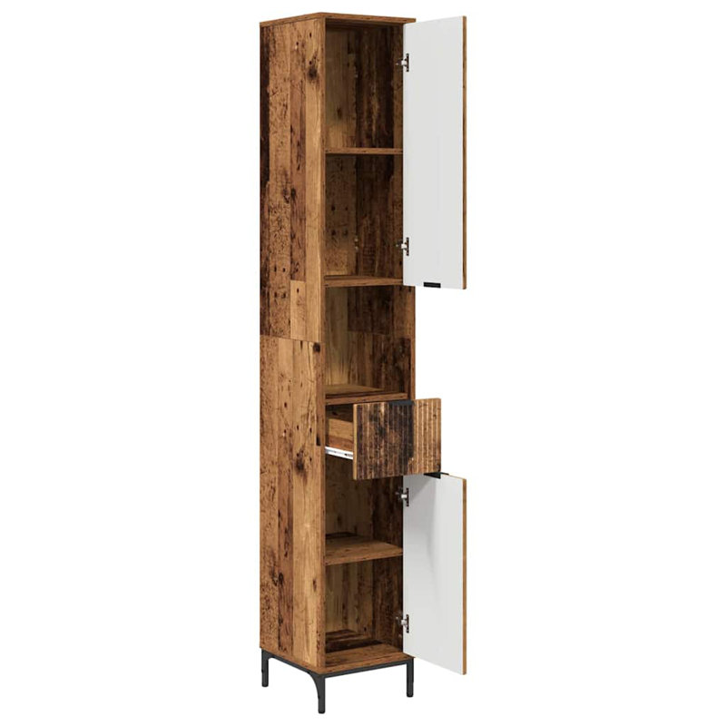 Freestanding Standard Bathroom Storage, Old Wood