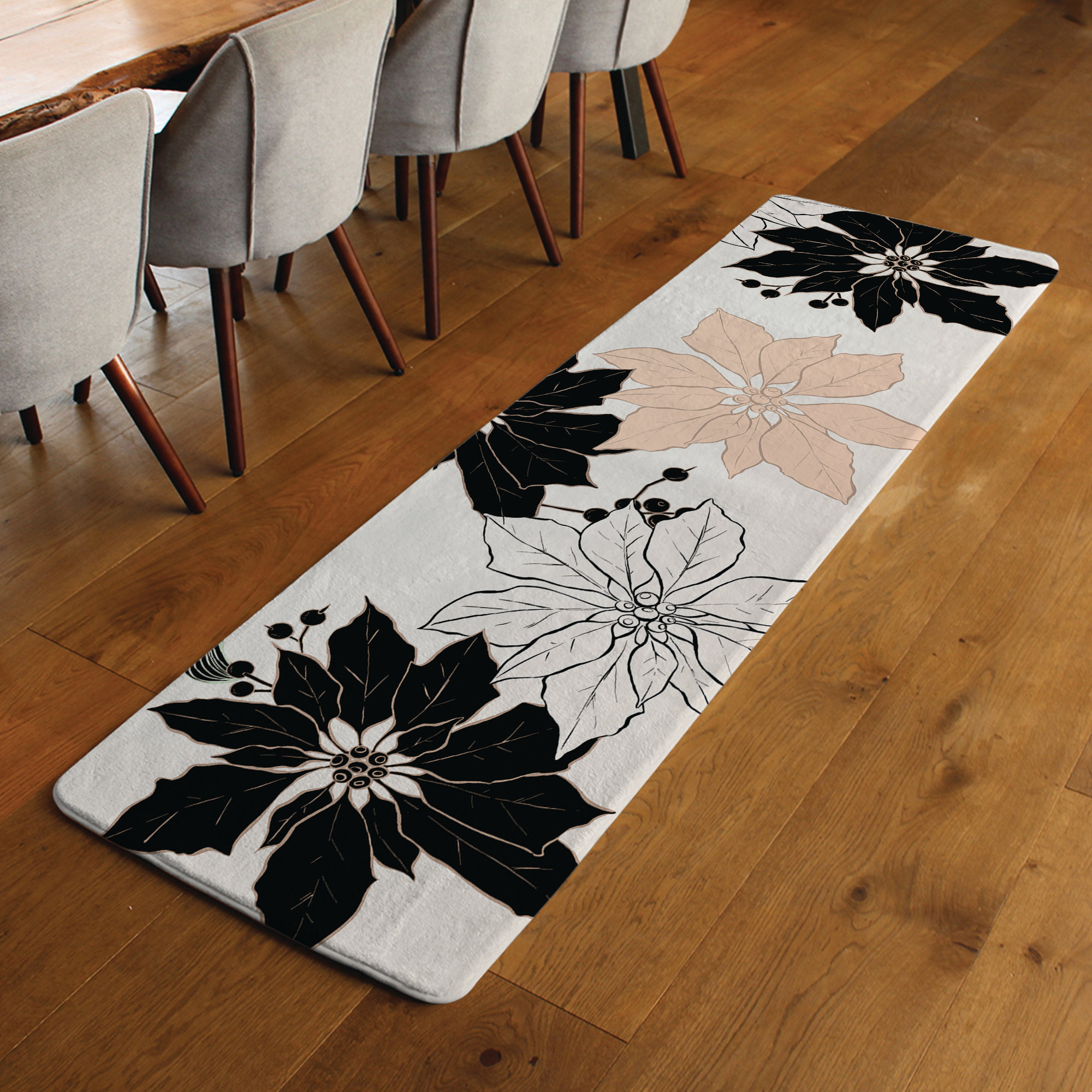 Ophelia & Co. Runner Teremba Floral Runner 68cm X 235cm Black