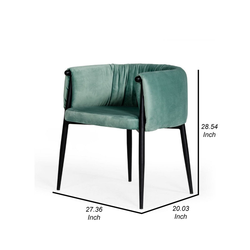 Chaise avec accoudoirs en tissu vert clair Templeman