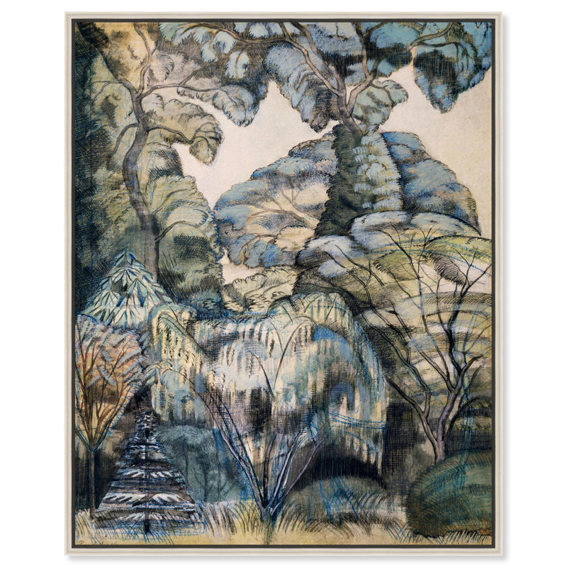 «Trees in Bird Garden 1913» par Art Remedy, Noir, H 21 po x l 17 po, Floater Frame