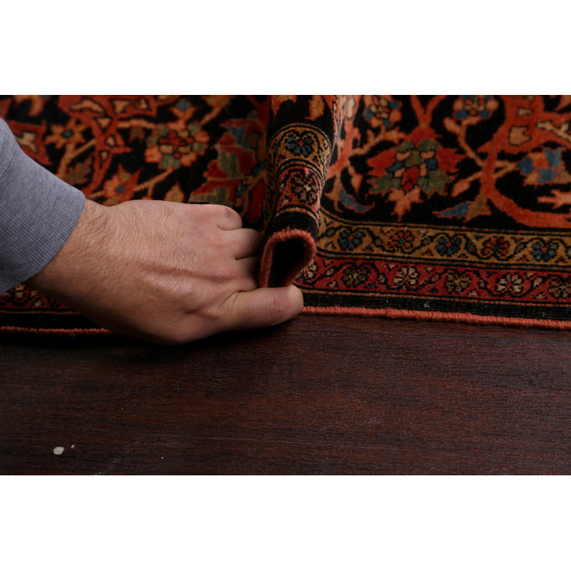 One-of-a-Kind 8'10" X 12'2" 1900s Wool Area Rug in Red