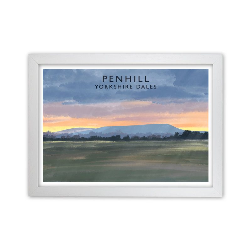 Penhill 3 by Richard O'Neill - Print, White Framed, 34cm H x 46cm W x 3cm D