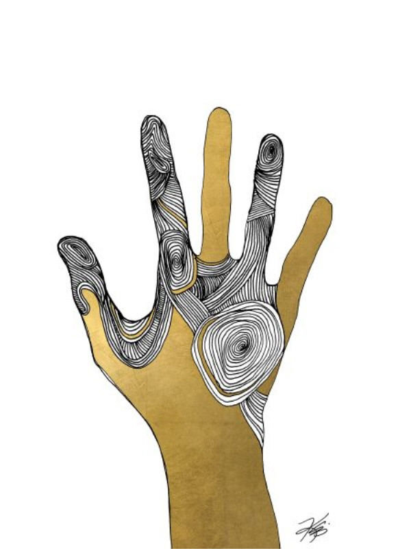 Sign Language I Print by Kelli Ellis, Gilded Gold, 32" H x 24" W x 1.5" D