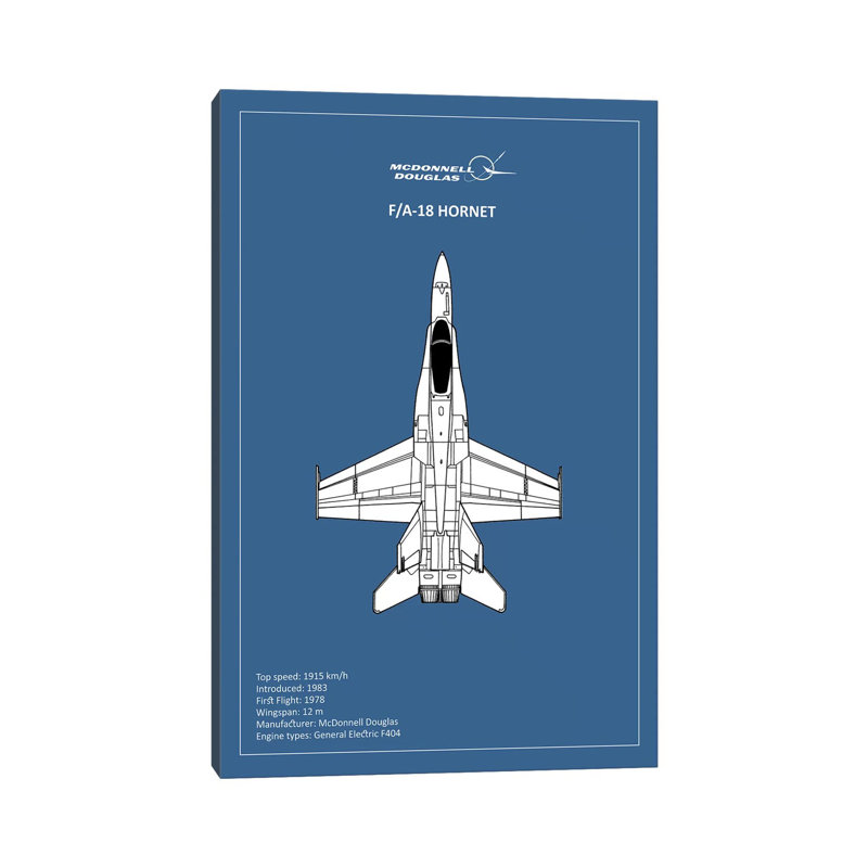 BP FA18 Hornet by Mark Rogan - Print on Canvas, Wrapped Canvas, 101.6 cm H x 66.04 cm W x 1.91 cm D