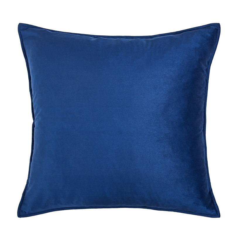 Square Velvet Pillow Cover & Insert, Navy, 20"H x 20"W