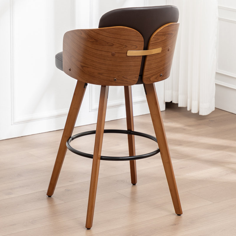 Tabouret pivotant, Tabouret de comptoir (siège d'une hauteur de 26,1, Brun