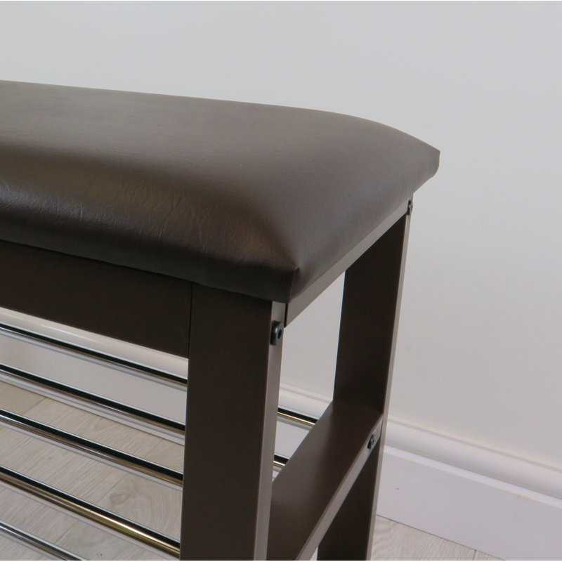 Nagma Faux Leather Upholstered Storage Bench, Brown