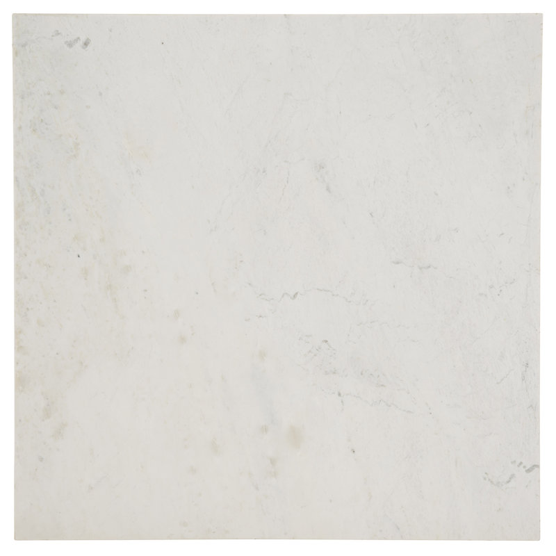 Transitional Banswara Marble Square Coffee Table with Casters