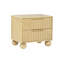 Ensemble de meubles de chambre à coucher en bois de chêne moderne 5 pièces, grand lit plateforme, miroir de commode et table de chevet 2X