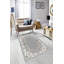 Tapis oriental gris / blanc en velours / coton tissé à plat Dodds-185266047