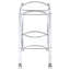 Chariot de cuisine rectangulaire en métal à 2 tablettes en verre pour la salle à manger, finition réfléchissante et placement polyvalent avec chariot-bar, une option de rangement élégante