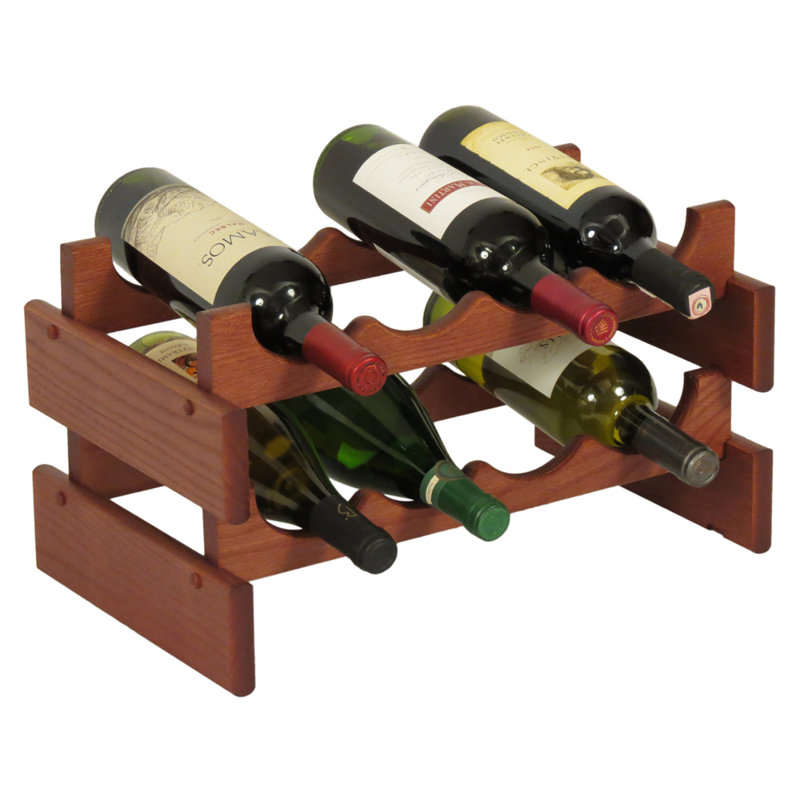 Support à vin de table Geis, Acajou, H 9,87 po x l 17,62 po x P 10,75 po