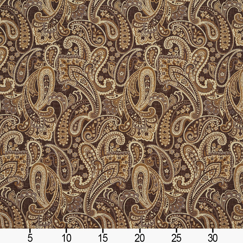 Tissu motif cachemire, Brun foncé / Beige
