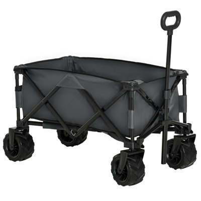Outsunny 205L Festival Trolley on Wheels Folding Telescopic Handle Grey