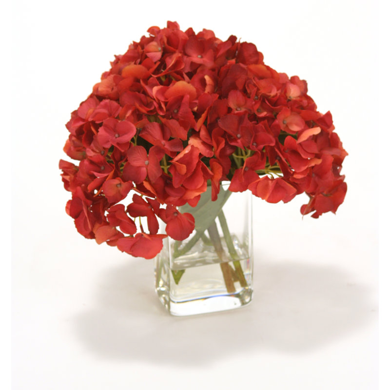 Polysilk Hydrangea Arrangement in Vase
