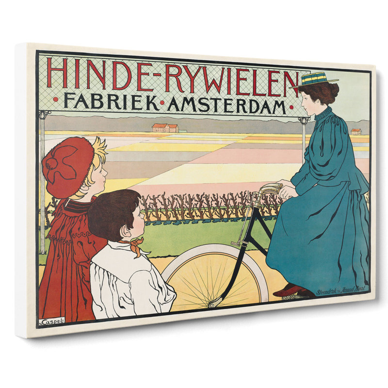 Hinde-Rijwielen Bicycles by Johann Georg Van Caspel - Wrapped Canvas Painting, 40cm H x 60cm W x 3cm D