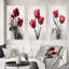 «Red Violets Dreamer», 3 pièces sur toile-1613007720-1613007721