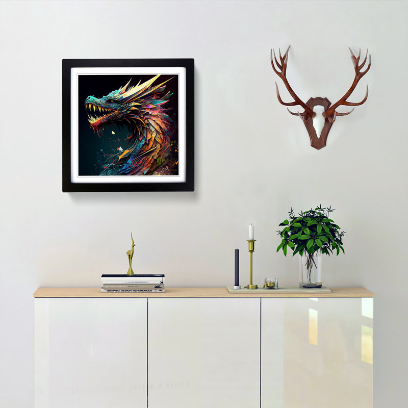 Single Picture Frame Print on Wood, Black